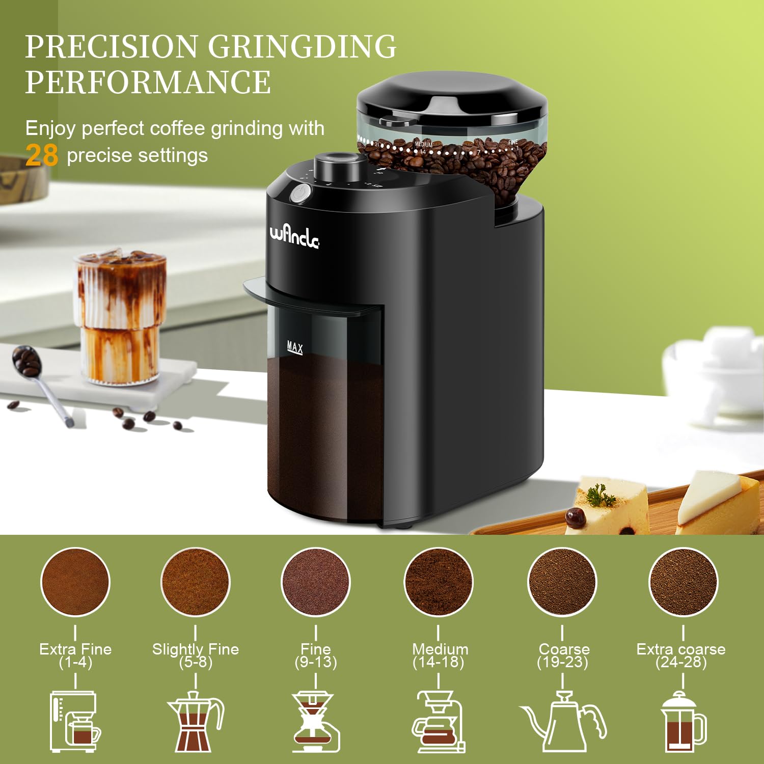 Wancle Automatic Burr Mill Cof - Coffee Grinder Burr Flat review and price