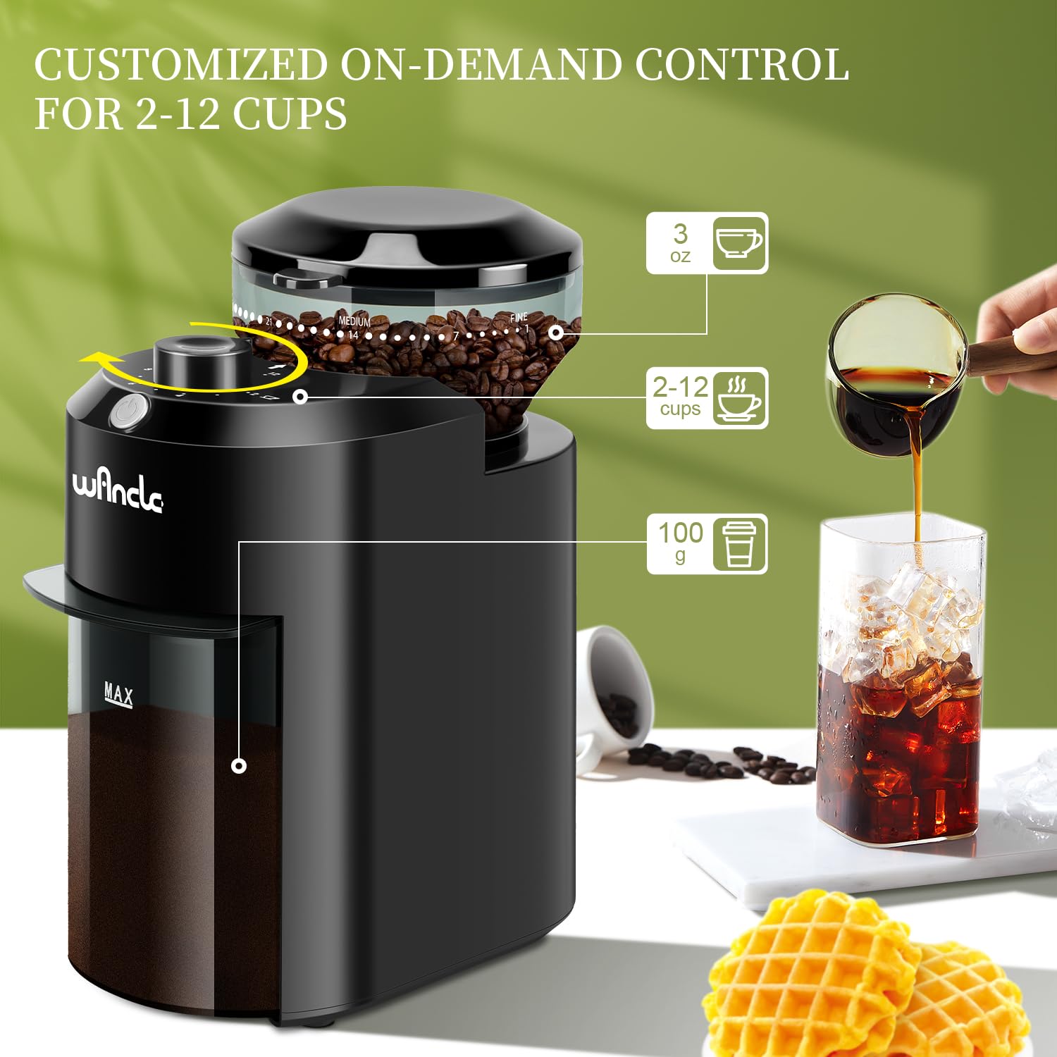 Wancle Automatic Burr Mill Cof - Coffee Grinder Burr Flat review and price