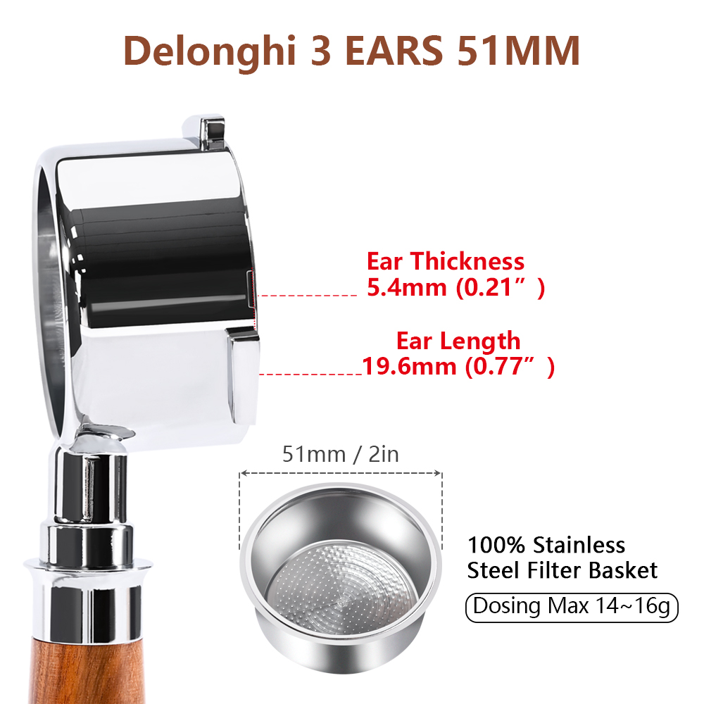 51mm Coffee Bottomless Portafi - Delonghi Espresso Magnifica review and price